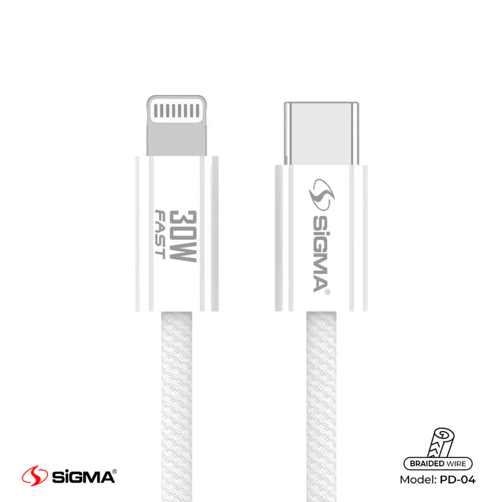 SiGMA 30W PD SERIES CABLE Lightning to C Model: PD-4